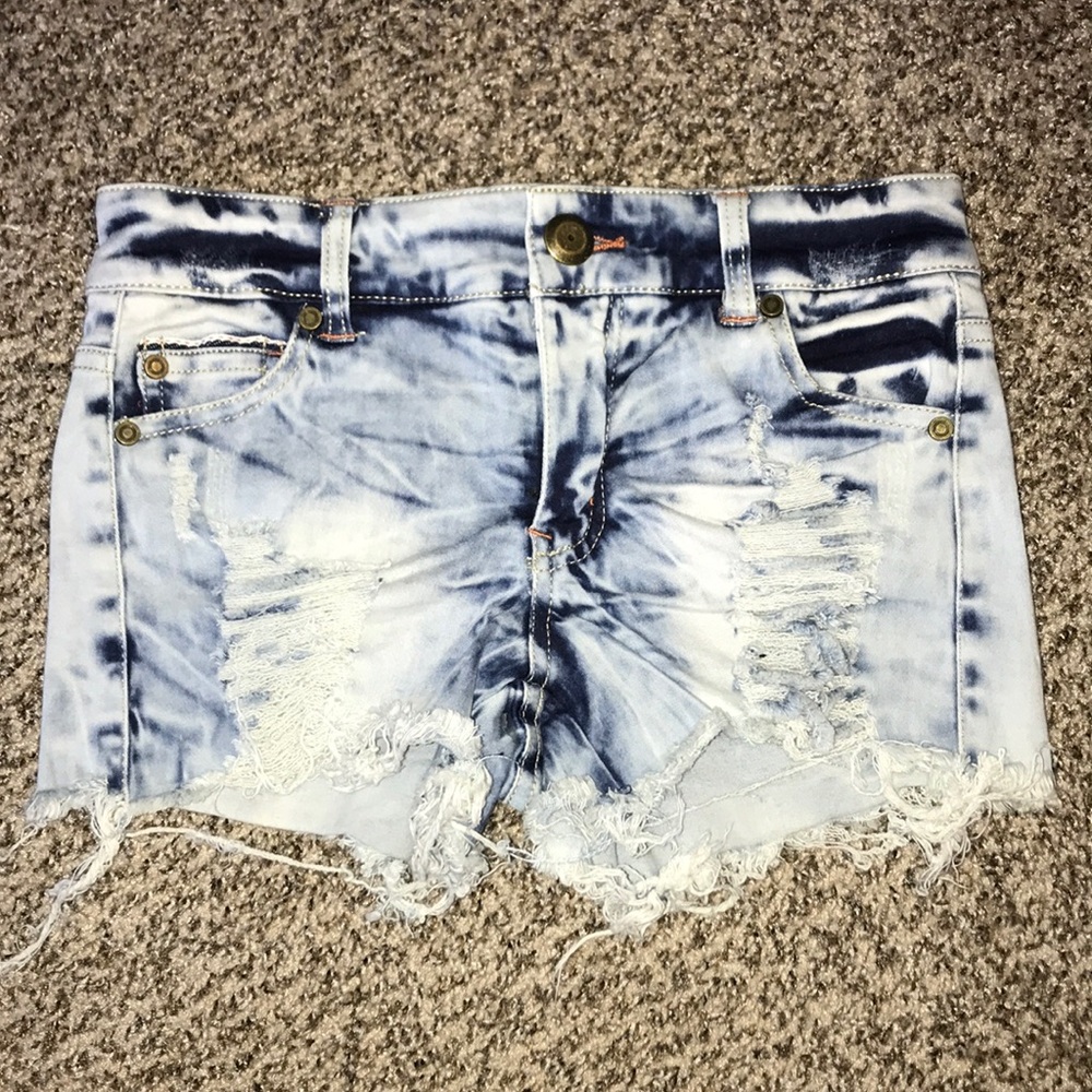 Tie dye wash Blue jean shorts